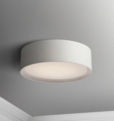 Maxim 10220 Oatmeal Linen Prime 16″ Led Flush Mount Drum Ceiling Fixture