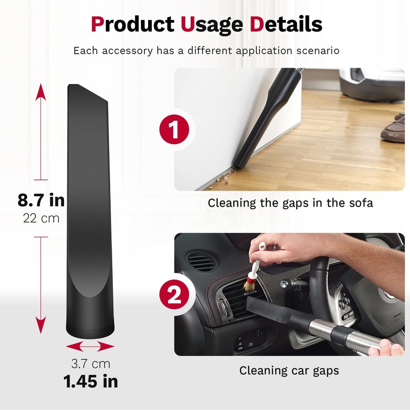 Universal Vacuum Attachments & Brushes, 8Piece Small Portable Shop Vac Access... gallery