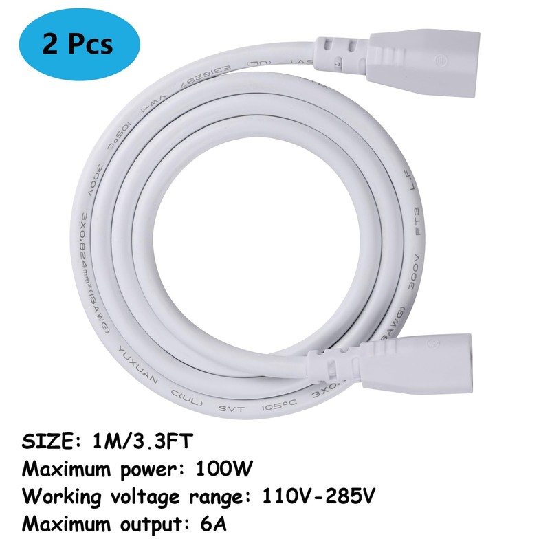 SinLoon 2 Pack UL-LP Certification T5 T8 Male LED Cable 3.3FT 3Pin... gallery