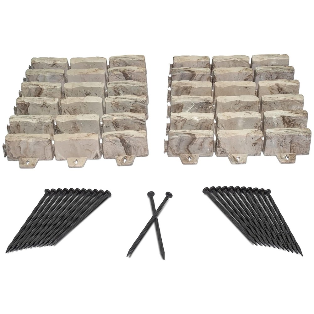 Stone-Look Garden Border Edging Kit