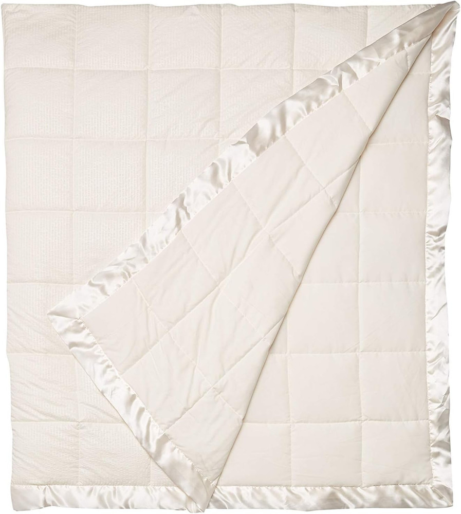 Cambria King Ivory Down Alternative Blanket, Soft & Lightweight with Satin Trim