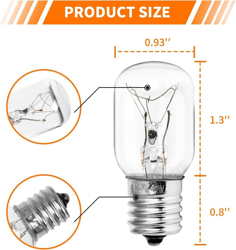 4Pc 8206232A Whirlpool Microwave Light Bulb Kei 125V 40W Microwave Bulb E17 gallery