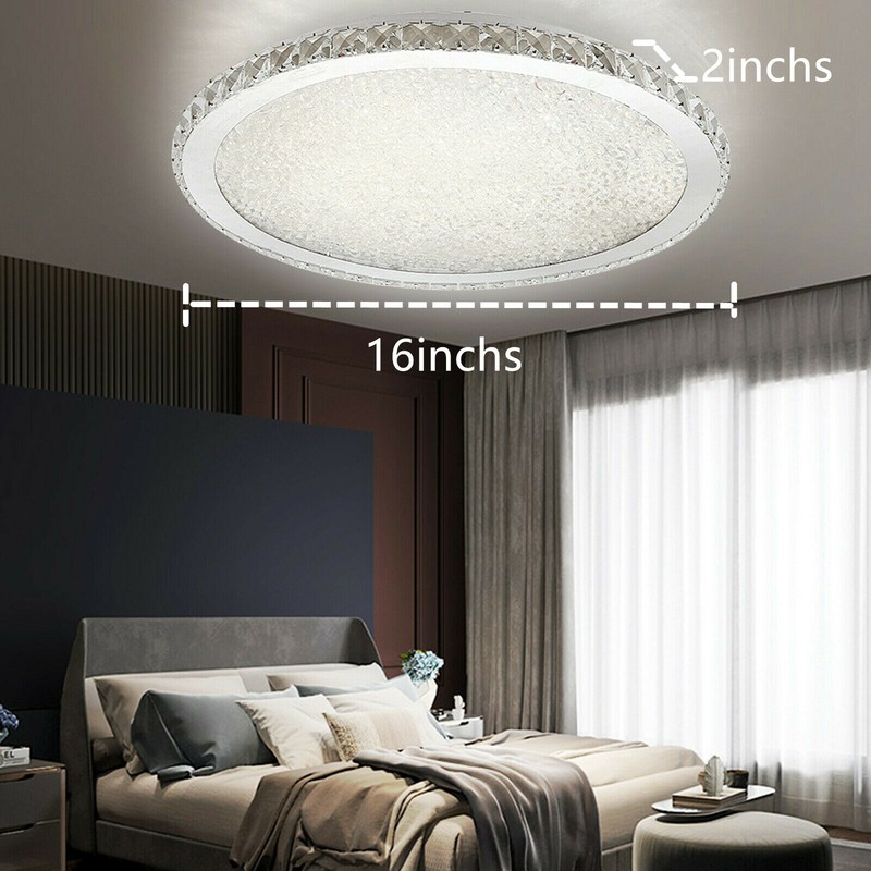 Modern Crystal LED Ceiling Light Fixture Pendant Lamp Flush Mount Chandelier 30W gallery