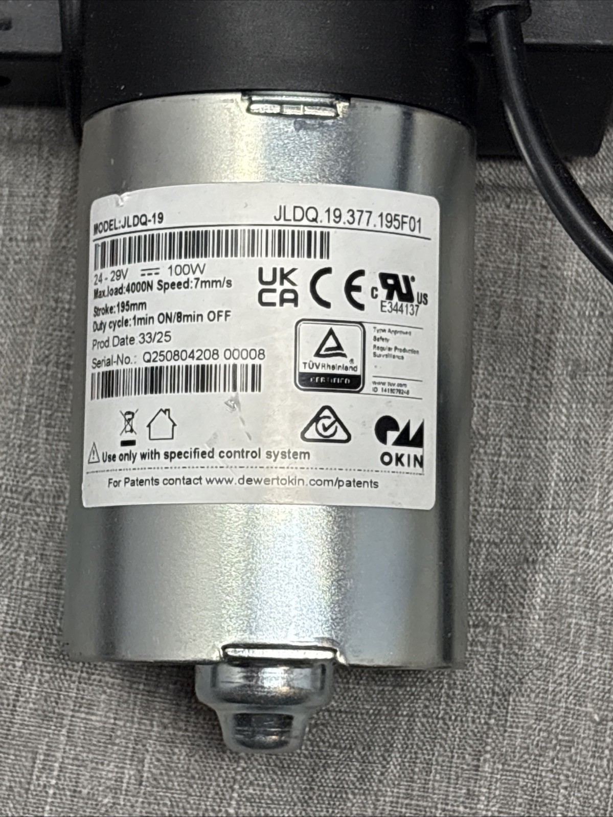 Okin Model JLDQ.19.377.195F01 Power Recliner Motor Lift Chair Linear Actuator gallery