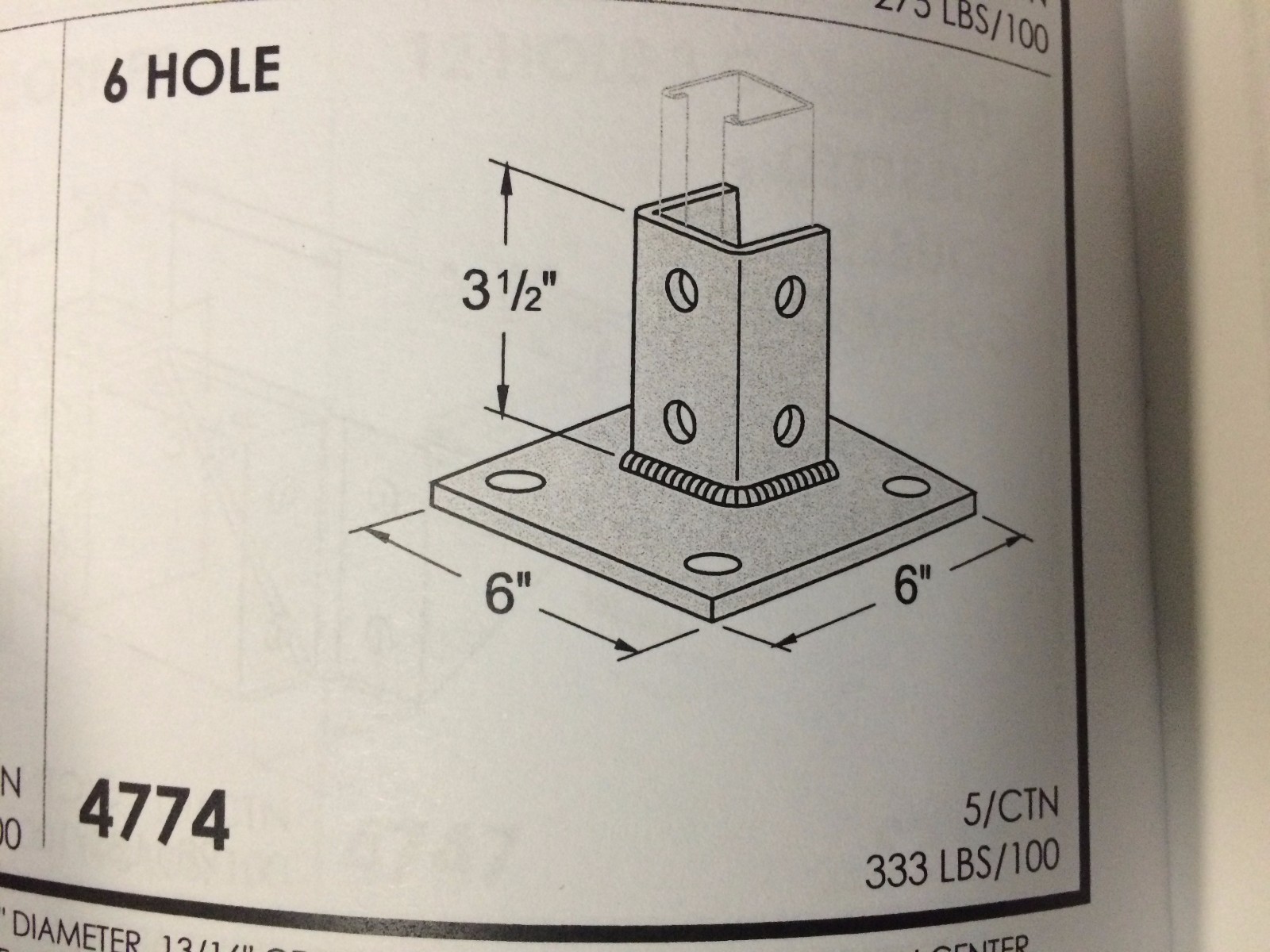 (10) P2072ASQ Square Post Base 1-5/8" For Unistrut Hot Dip Galvanized 4774G gallery