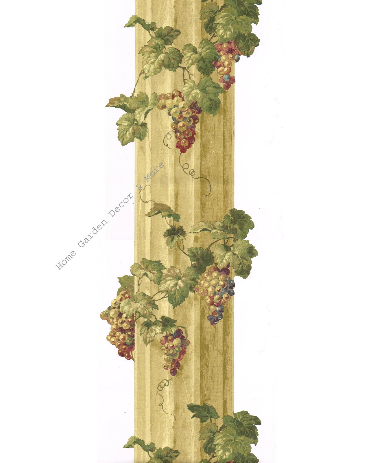 Architectural Tuscan Golden Column Grape Vine Sculptured Mural Wallpaper Border gallery