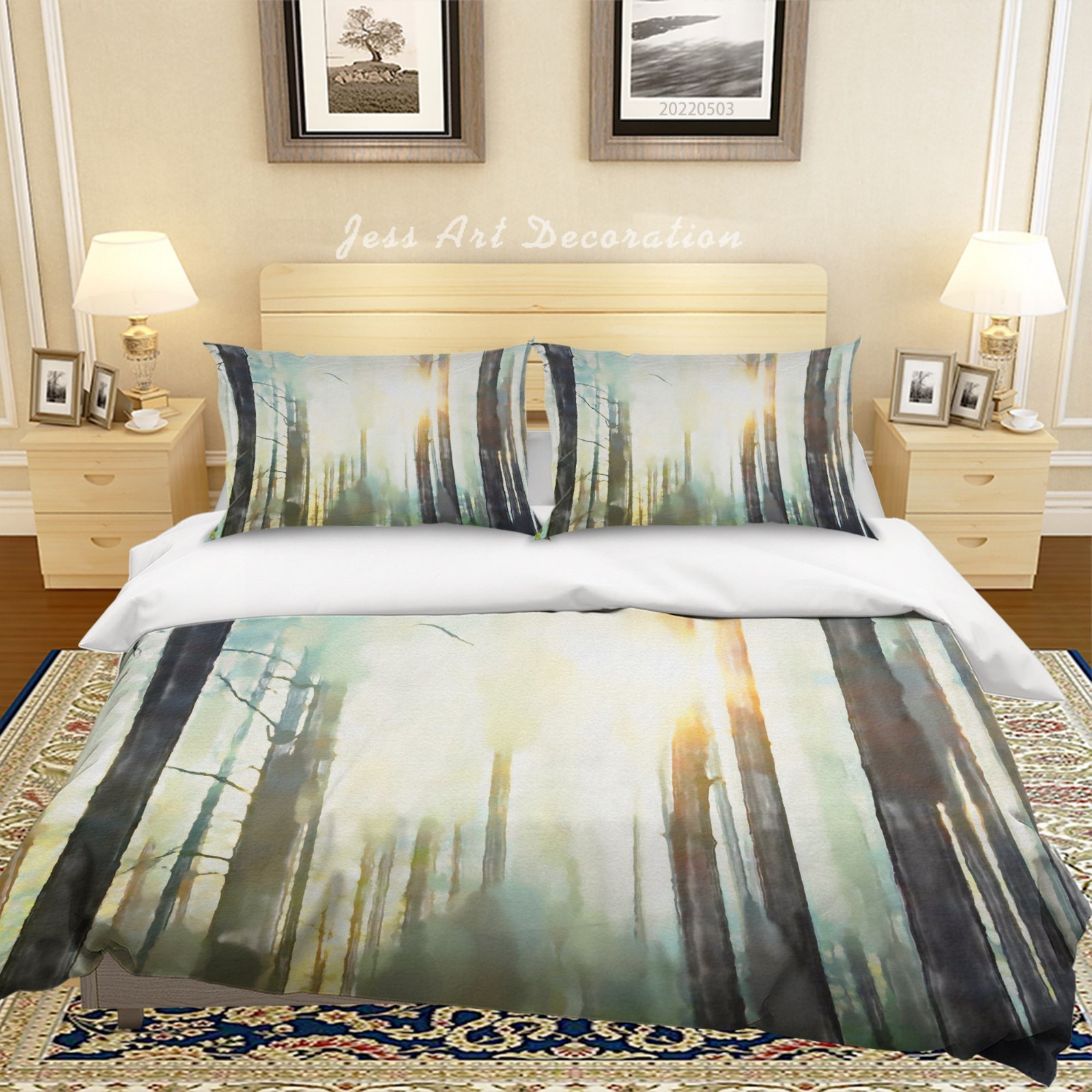 3D Forest Sunlight Landscape Quilt Cover Set Bedding Sets Pillowcases gallery