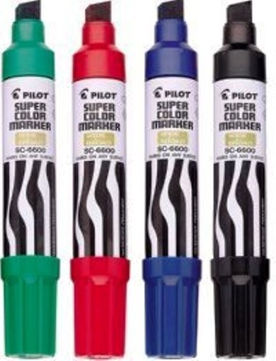 Black Blue Red or Green Pilot Jumbo Refillable Permanent Super Color Marker gallery