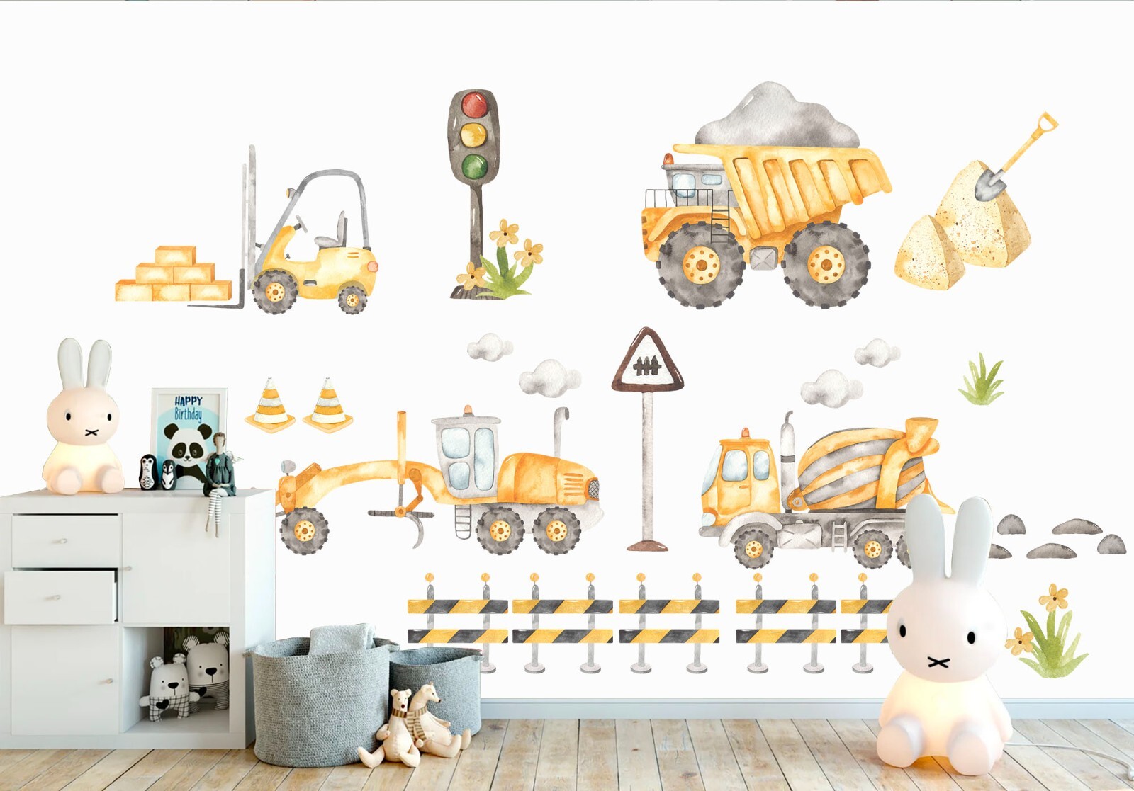 Truck Bulldozer Tractor Digger Removable Wall Decal Sticker Room Wall decor Boy gallery