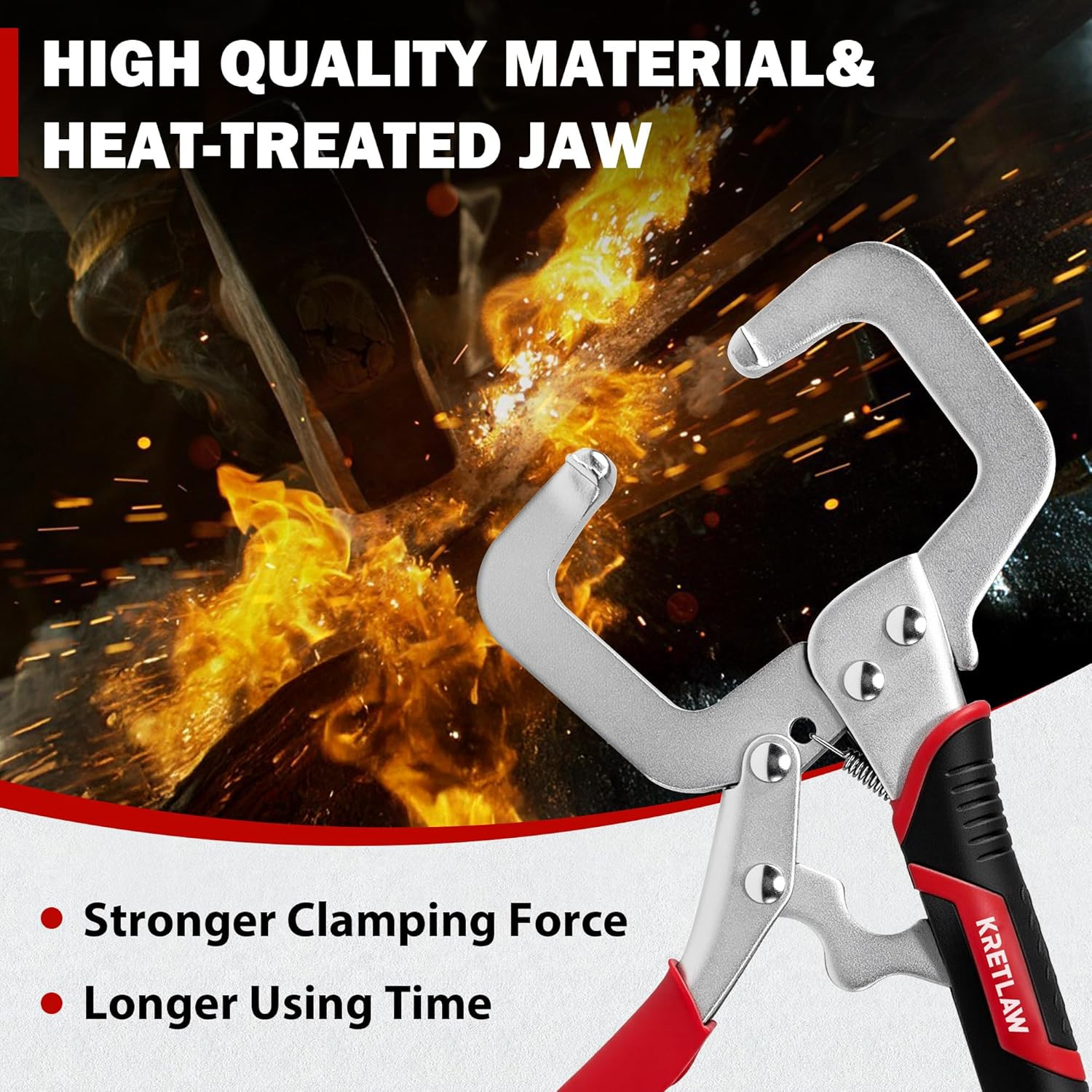 6-Inch 4 Pack C-Clamp Locking Pliers, Heavy Duty Welding Vise Grip Clamps for In gallery