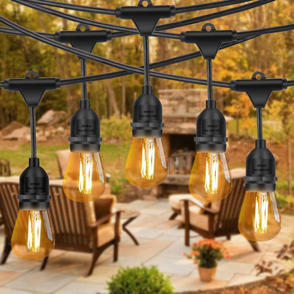 48FT Outdoor String Lights Weatherproof for Wedding Patio Garden Backyard Party gallery