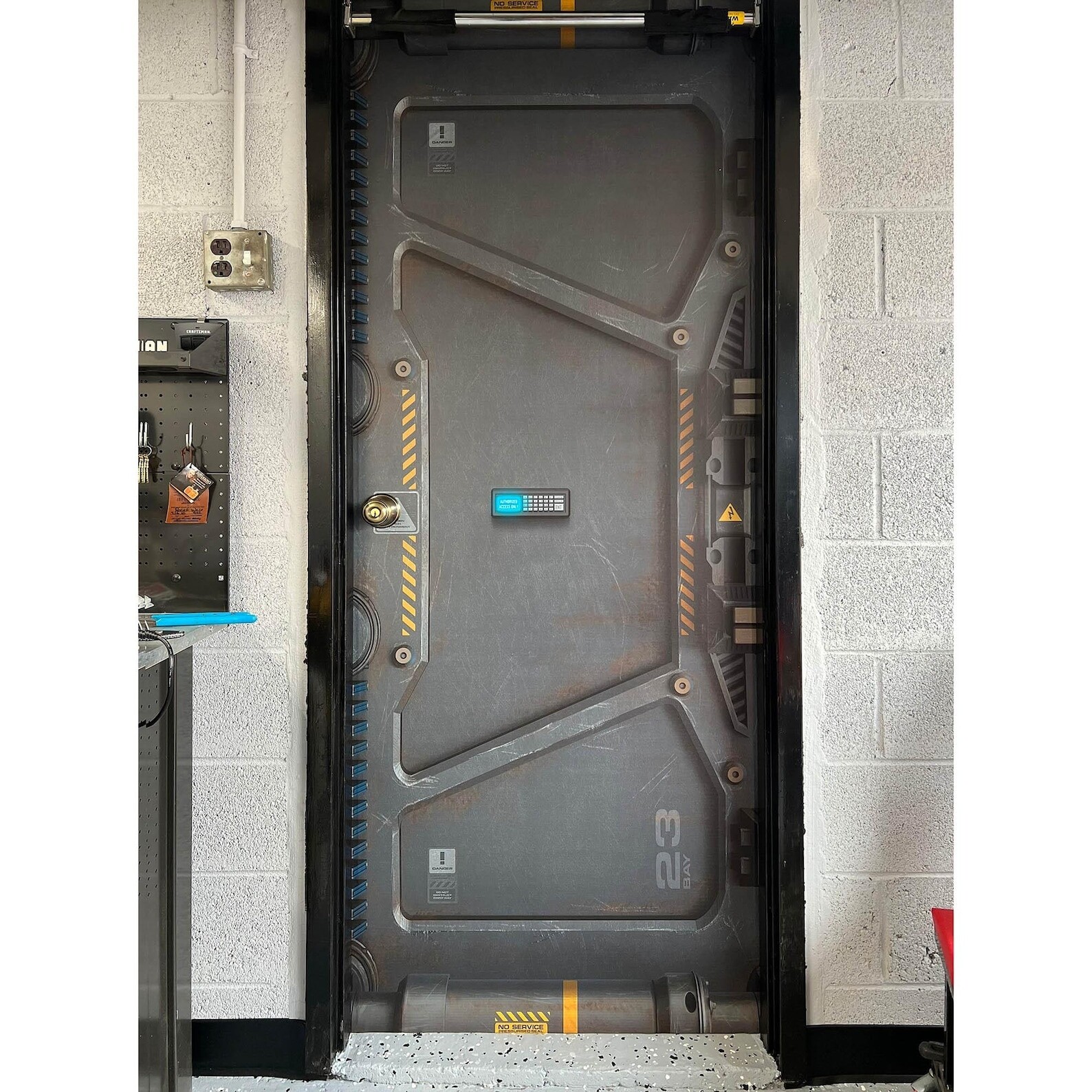 Door Mural Sticker Sci Fi Armoured Bunker, Self-adhesive Laminated, Single piece gallery