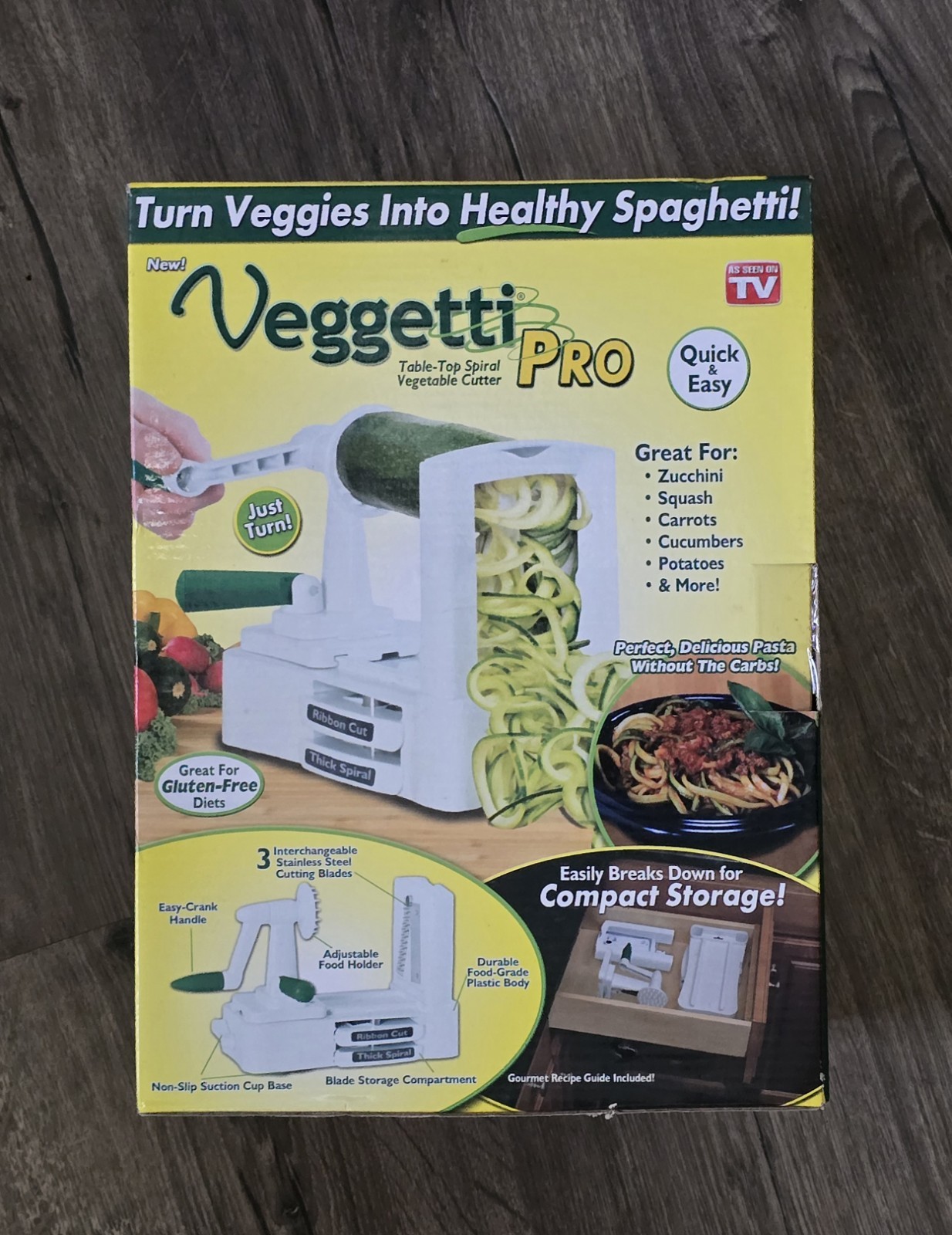 Veggetti Veggetti Pro Manual Countertop Spiralizer w/ 3 Interchangeable Blades gallery