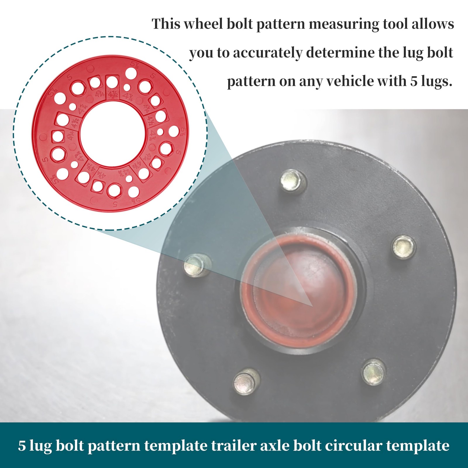 2 Pack Wheel Bolt Pattern Measuring Tool, 5 Lug Template Gauge for 5/6/8 Hole... gallery