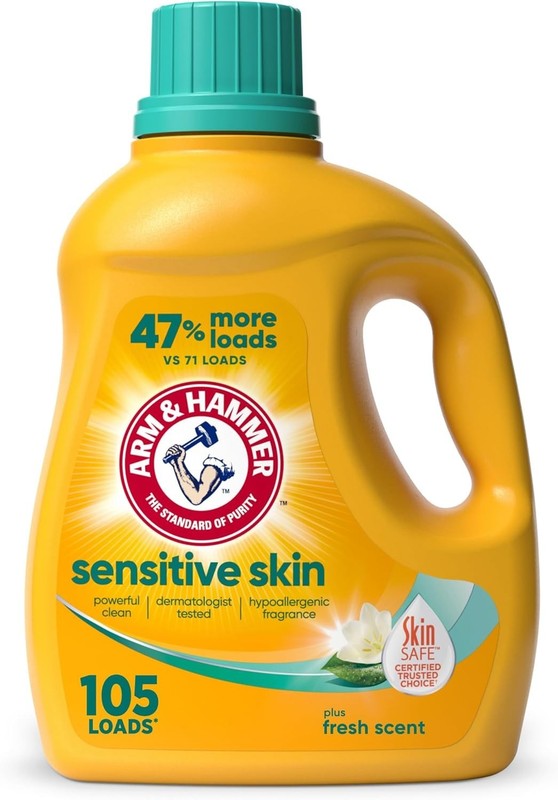 Sensitive Skin Liquid Laundry Detergent, Fresh Scent, 105 fl oz, 105 Loads gallery