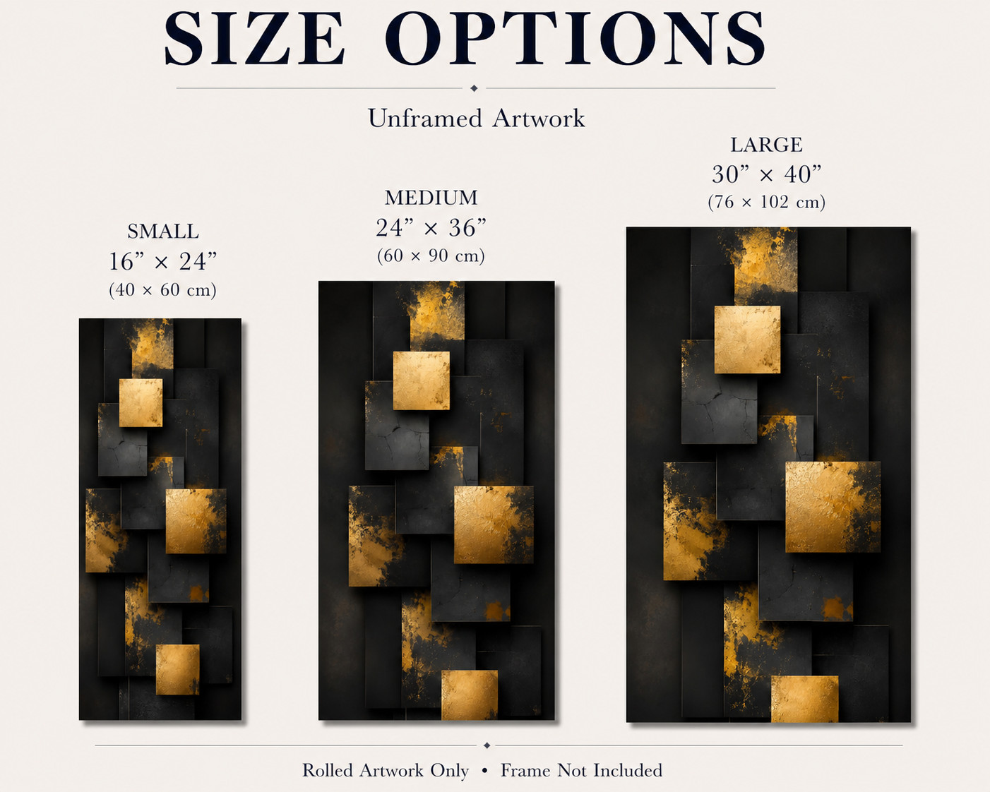Luxury Black & Gold Geometric Abstract Wall Art gallery