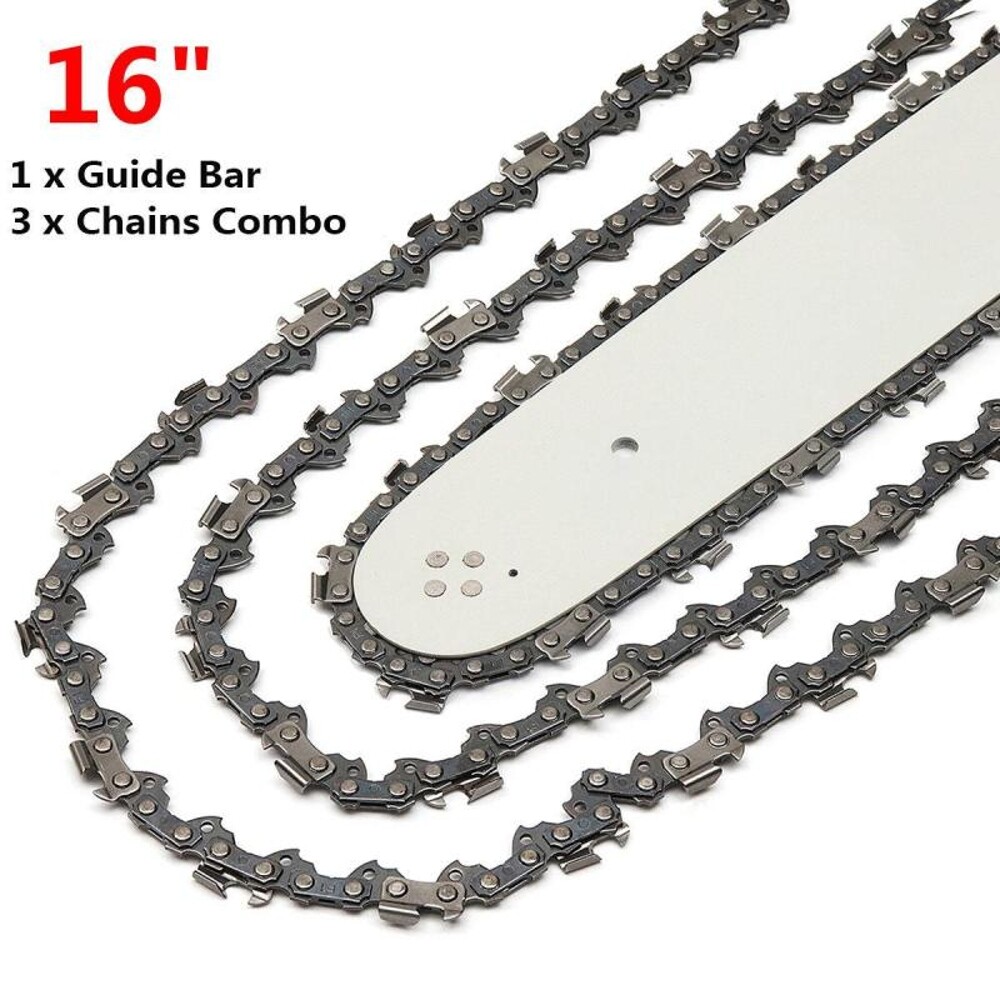 16 Inch Chain Saw Guide Bar + 3 Chains For STIHL 009 010 E10 MS180 MS190 MS250 gallery