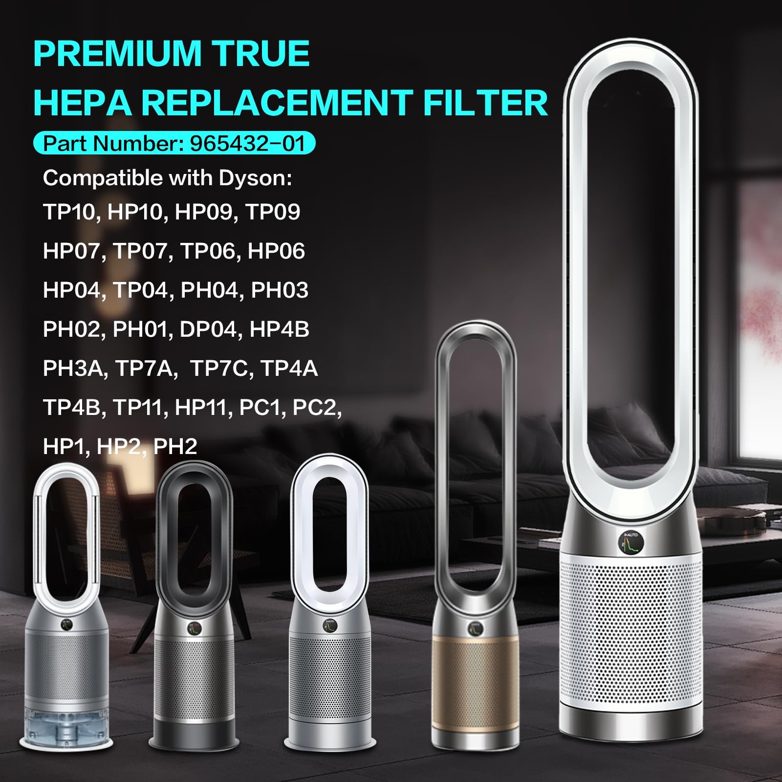 360° Combi True HEPA + Carbon Filter for Dyson HP1 HP2 HP06-HP10 TP07 TP10 gallery