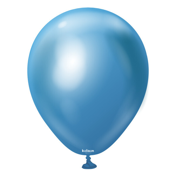 KALISAN MIRROR CHROME BLUE Natural Latex Metallic Balloons Helium 12 inch gallery