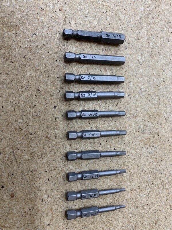HeX SAE Drive Bit Set 10 Pieces 1/4” Drive Magnetic S2 Steel 2 Inch for drills gallery