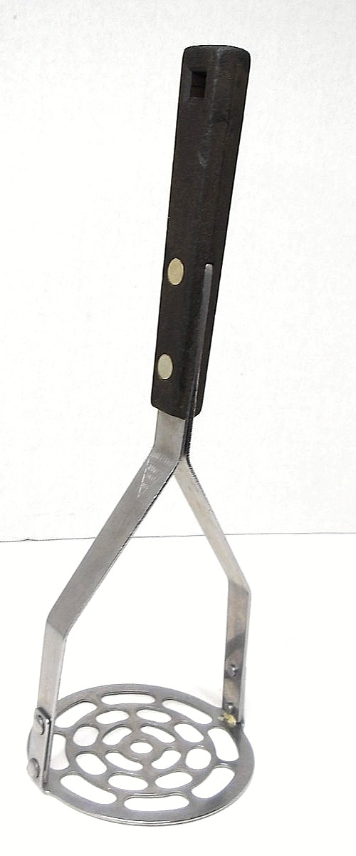 Household USA Vegetable Masher, Stainless Steel, Black, 9.5 in gallery