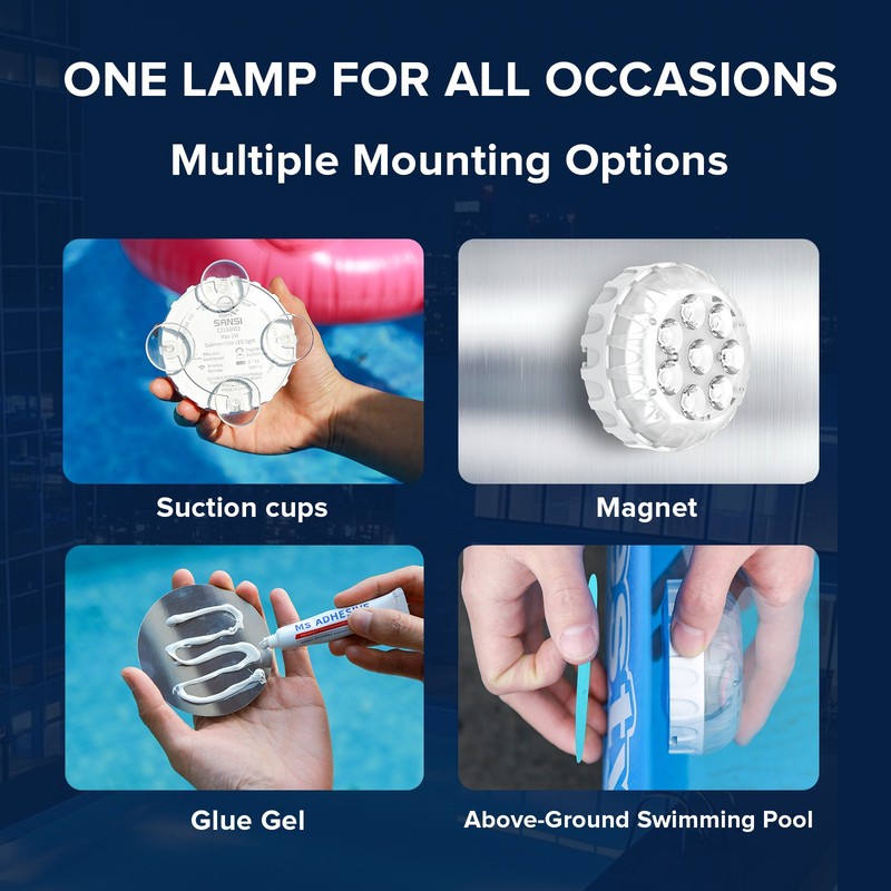 4PCS Pool Lights Above Ground Pond Lights Underwater IP68 LED Submersible Light gallery