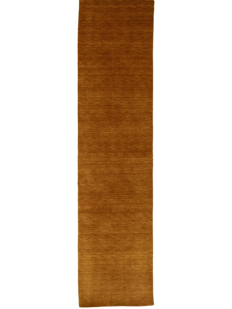2'6x9'9 Orange Solid Hand-Loomed Gabbeh Runner Rug Oriental Carpet