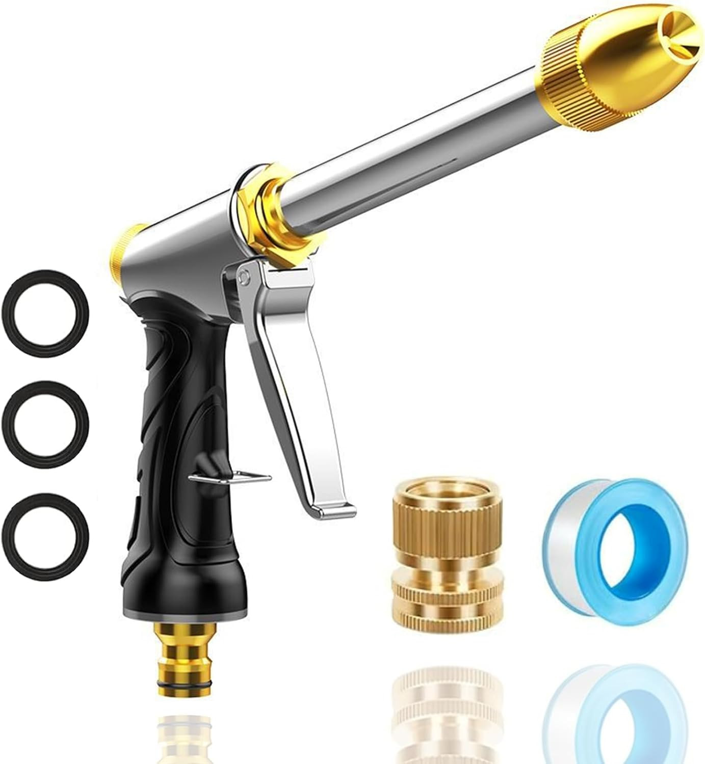 Heavy garden hose nozzle - adjustable spray mode high-pressure rotary spray gun, gallery