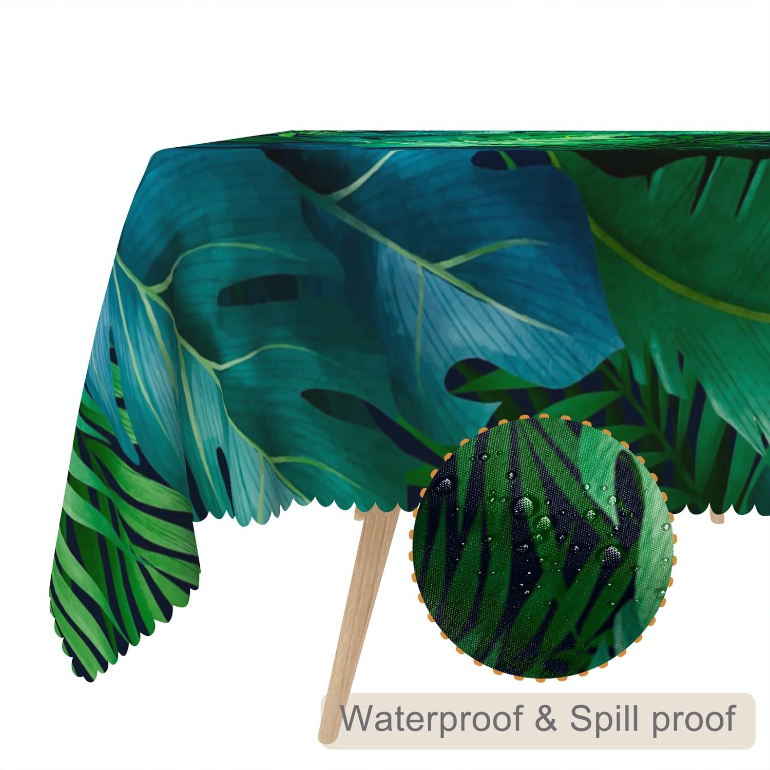 60x102inches Tropical Palm Leaves Tablecloth Summer Hawaiian Themed Party gallery