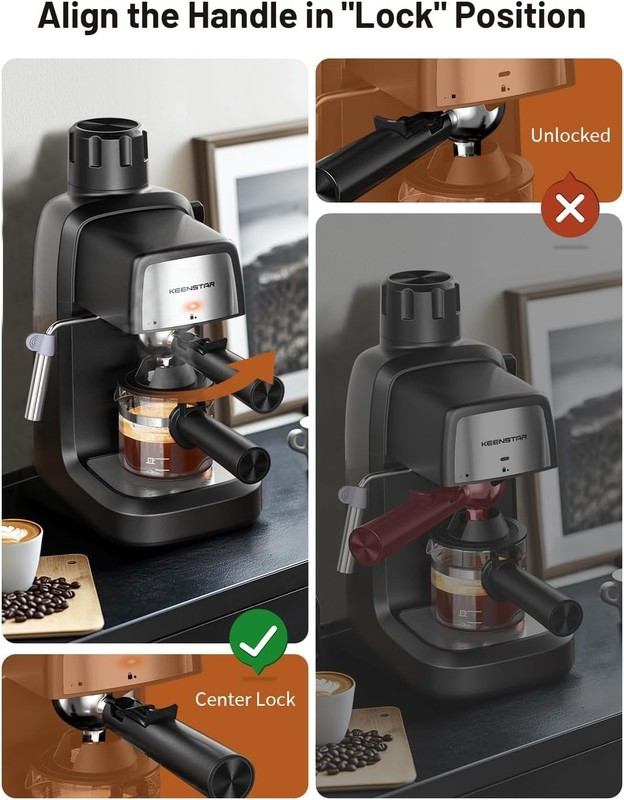 Espresso Machine Coffee Maker Cappuccino Latte Milk Frother 3.5Bar 800W gallery