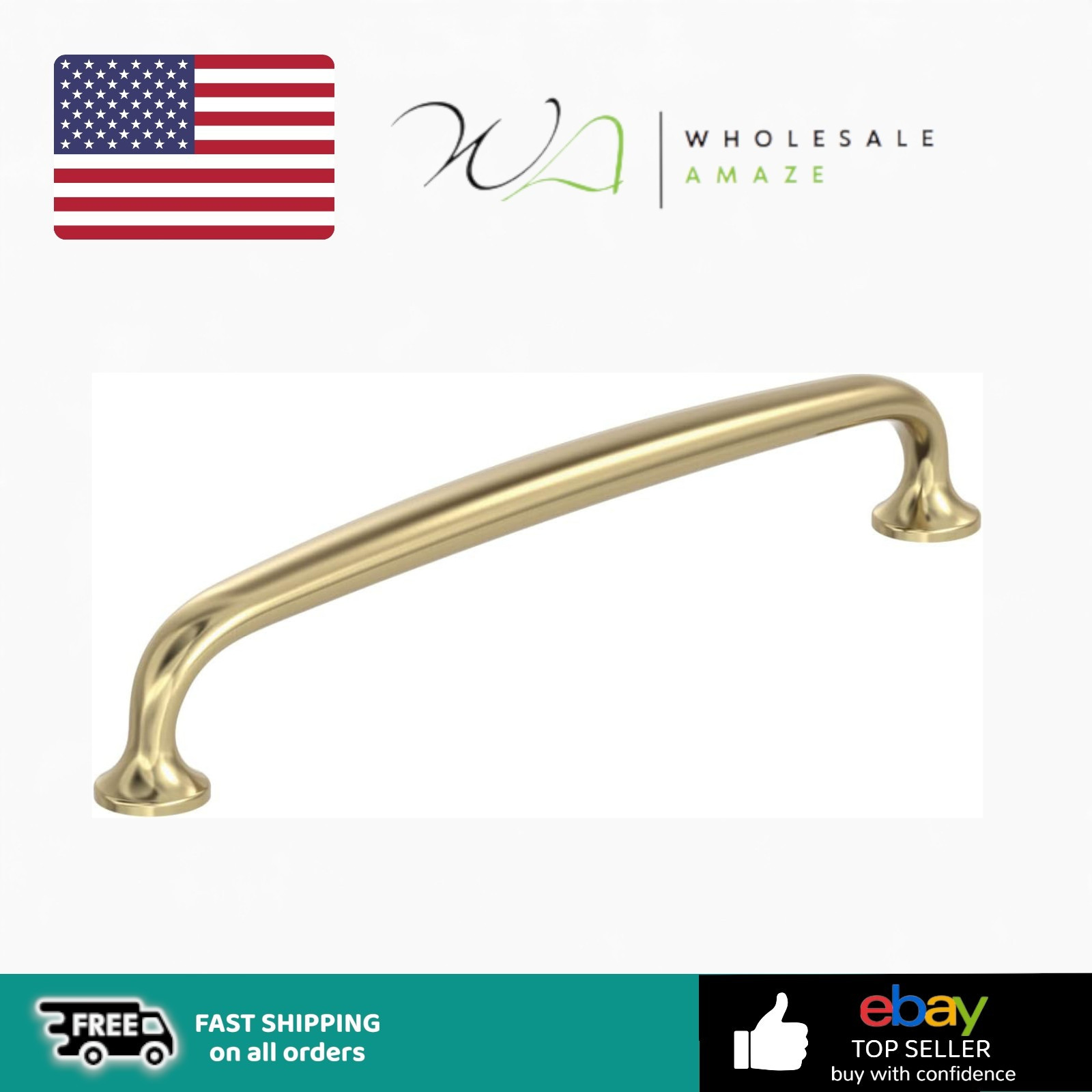 Amerock | Cabinet Pull | Golden Champagne | 6-5/16 in (160 mm) Center-to-Center gallery