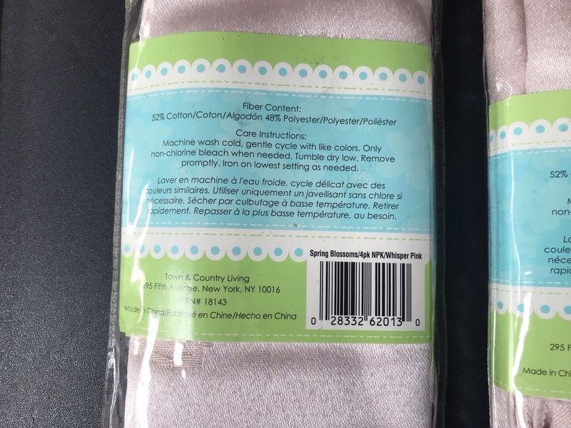 Damask Napkins. Spring Blossoms. Light Pink. 8 Napkins, Still in Package. gallery