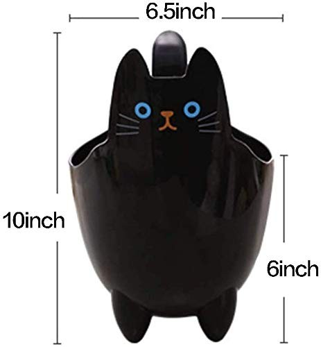 Cartoon Cat Shape ABS Table Bathroom Trash Can Storage Bucket with Cat Clips gallery