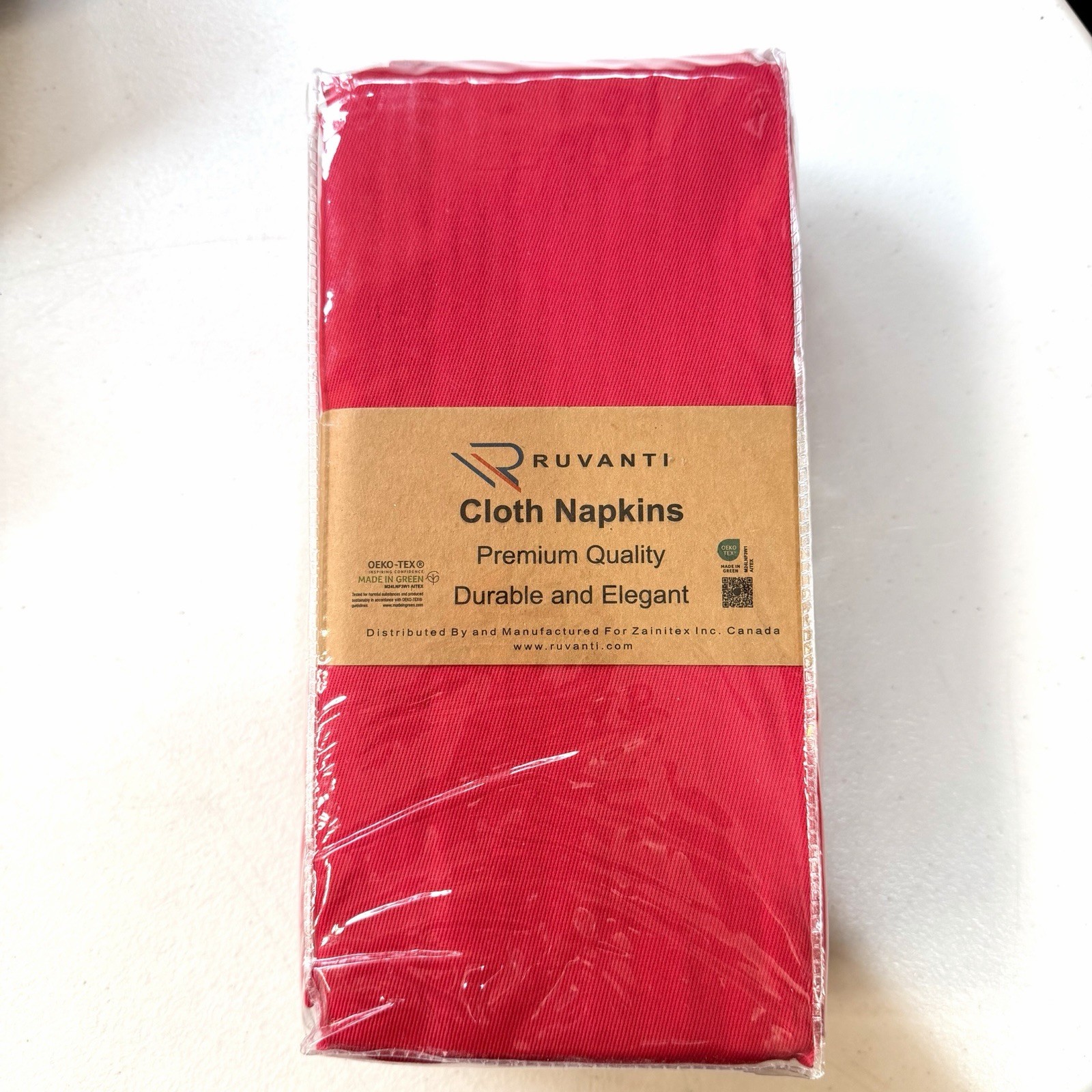 New RUVANTI Premium Cotton Cloth Dinner Napkins Magenta Set of 12 Made In Canada gallery