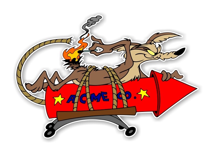 Wile E Coyote ACME Rocket Decal / Sticker Die cut gallery
