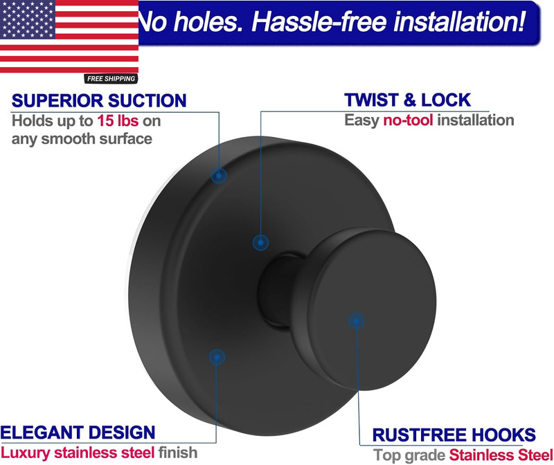 Suction Cup Hooks for Shower, Removable Towel Hooks for Bathroom Window Glass Do gallery