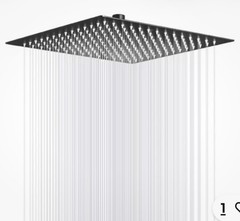 BWE 1-Spray Patterns 10”Wall/Ceiling Mount Square Rain Shower Head, Matte Black