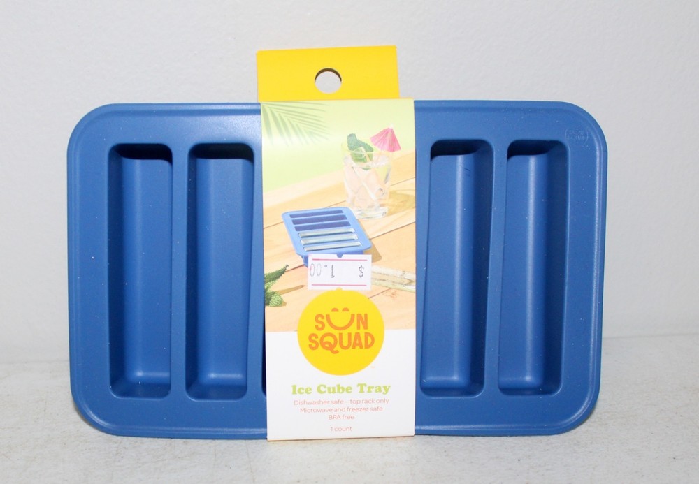 Sun Squad Rectangle Cube Ice Mold Silicone Tray, Blue *NEW* We Combine Shipping