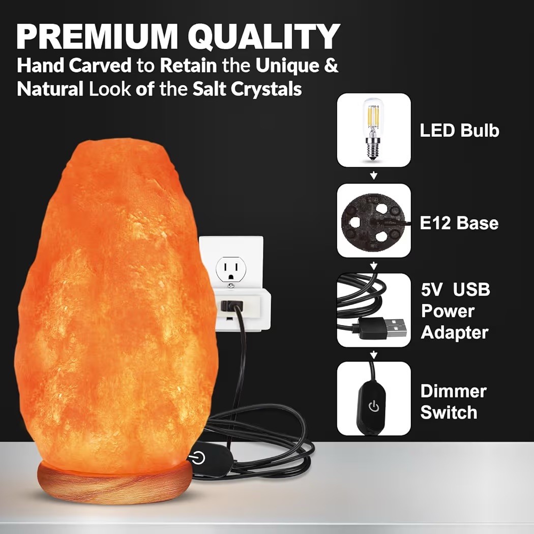 Himalayan glow Salt Lamp with Dimmer Switch 5-7 lbs gallery