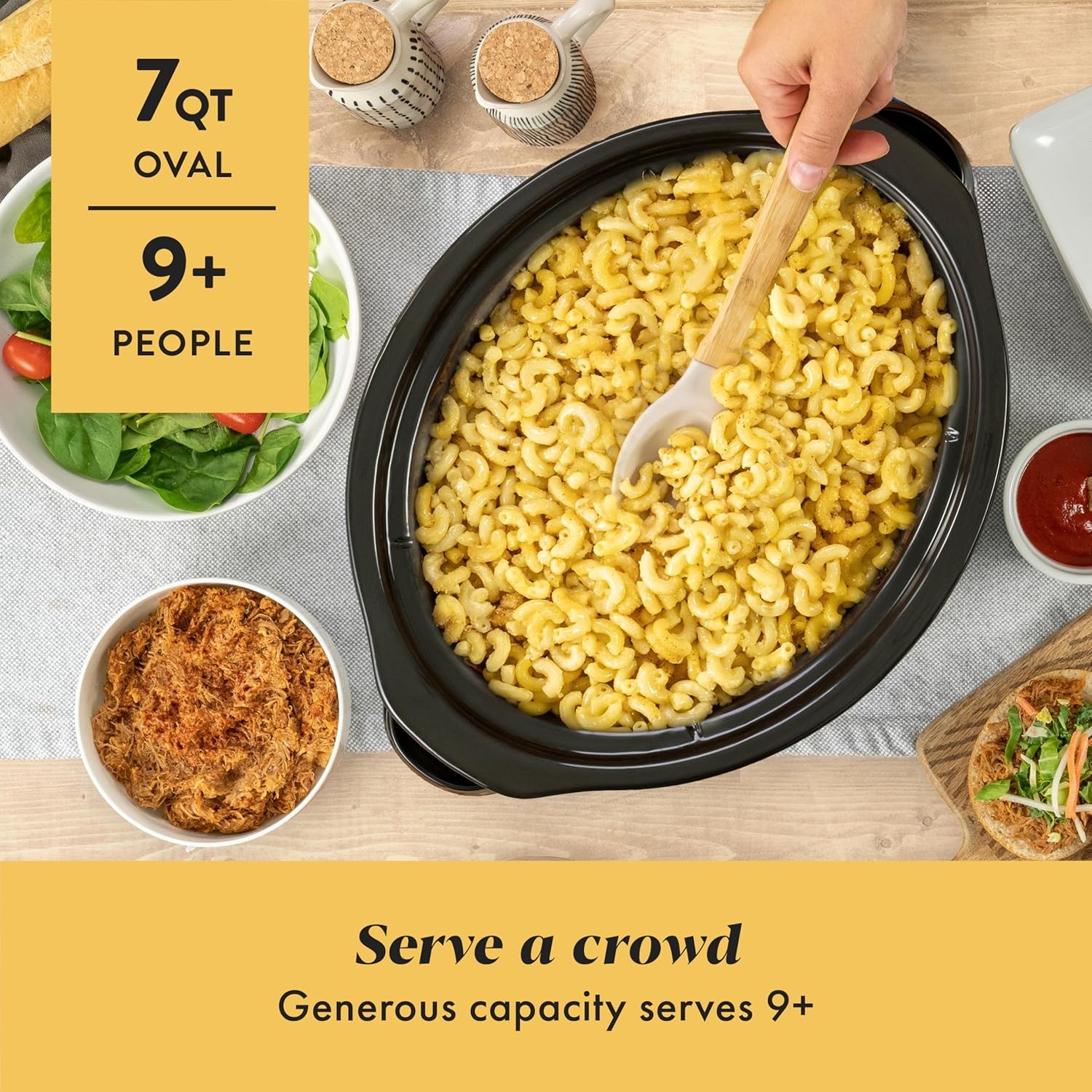 7 Quart Manual Slow Cooker Serves 8 Family Size Electric Pot 6 lb Roast gallery