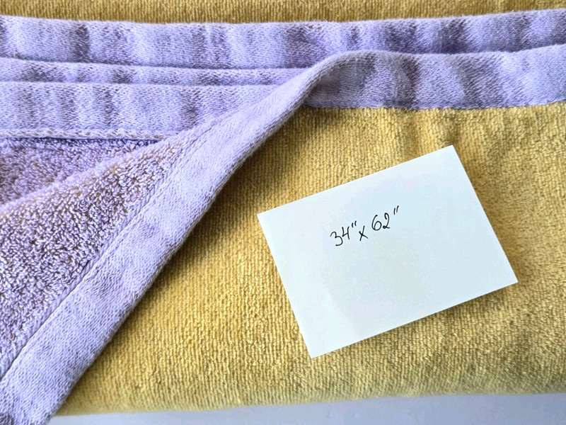 Solid Reversible Beach Towel Purple Yellow Sun Squad Lightweight Terry Cotton gallery