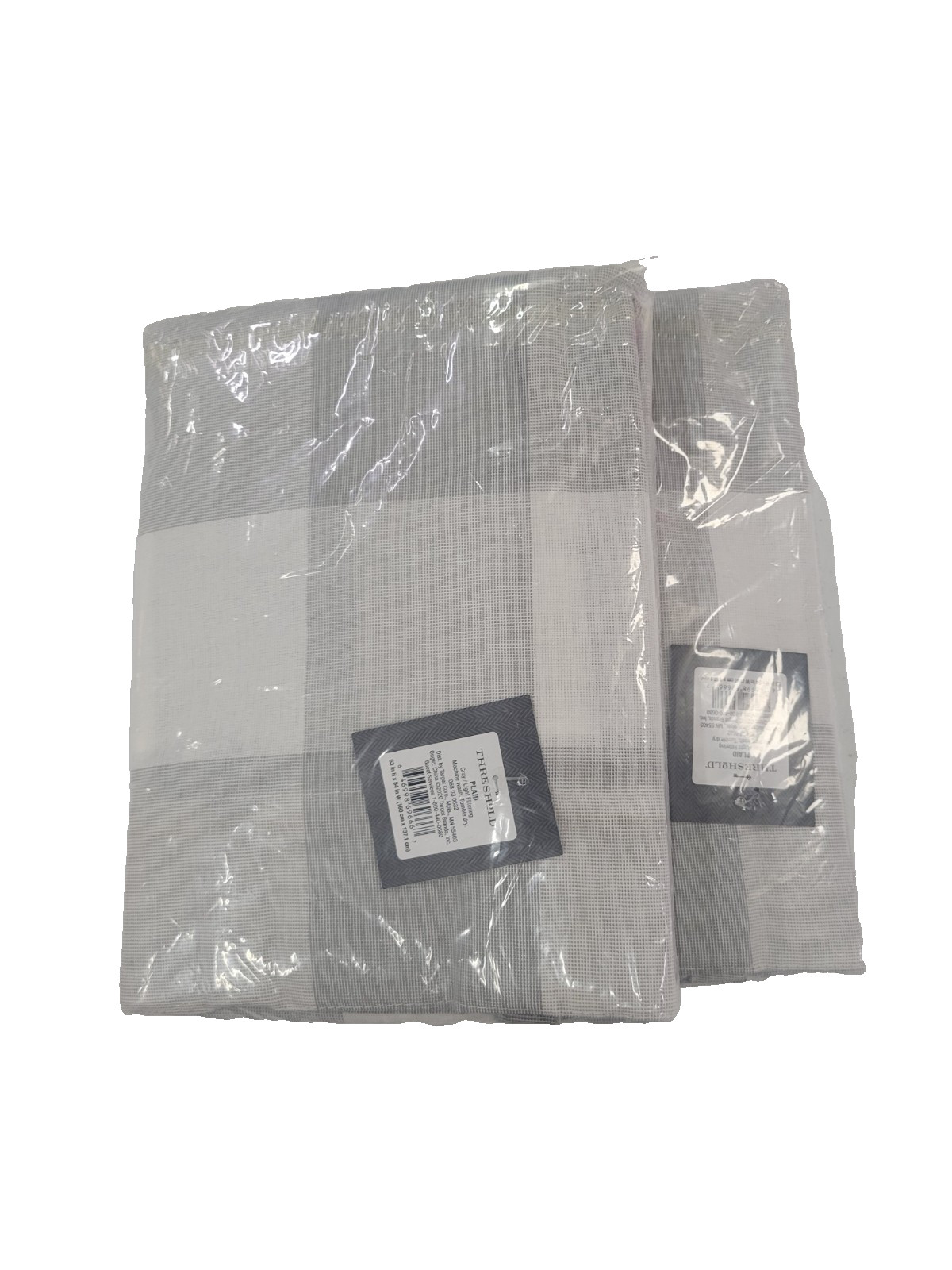 Threshold Plaid Gray Light Filtering Curtain 63in x 54in 2 Pack gallery