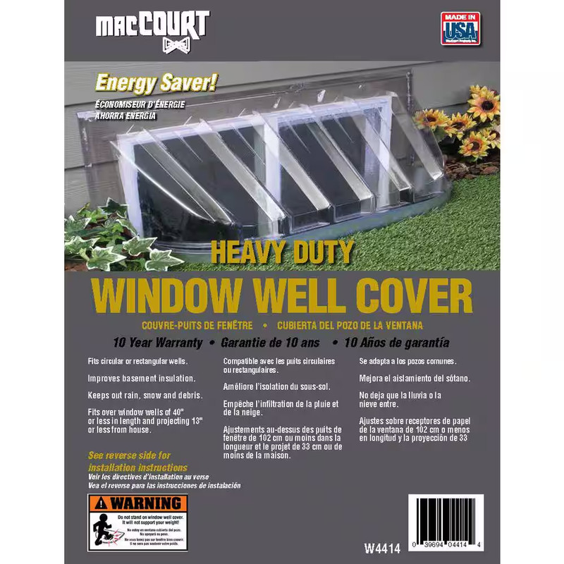 44-1/4 in. x 12 in. Rectangular Plastic Heavy Duty Window Well Cover gallery