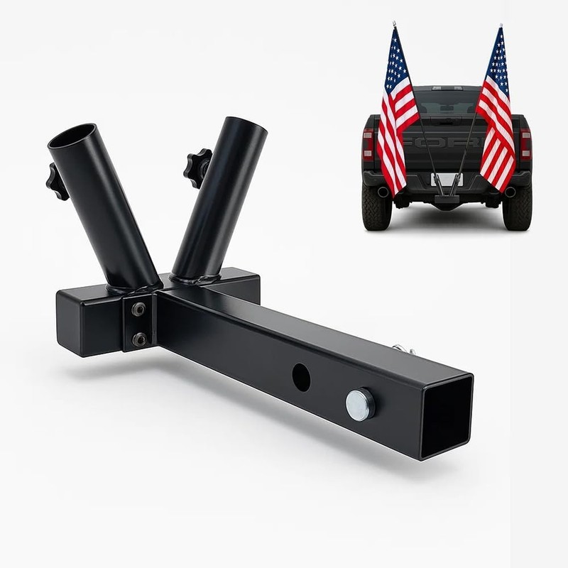 Secure Double Flagpole Mount for Vehicles gallery
