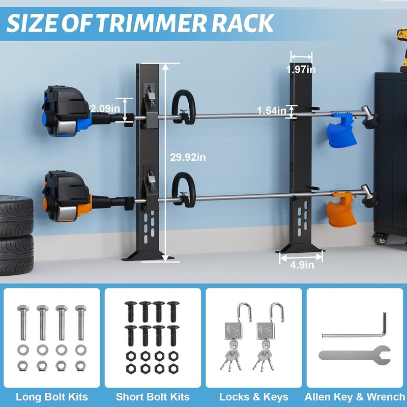 Trimmer Racks for Open Trailers - Weedeater Rack Lockable Weed Eater Racks for O gallery