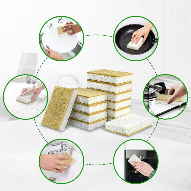 Natural Kitchen Sponge Compostable Kitchen Sponges Cellulose and Coconut Scrubbe gallery