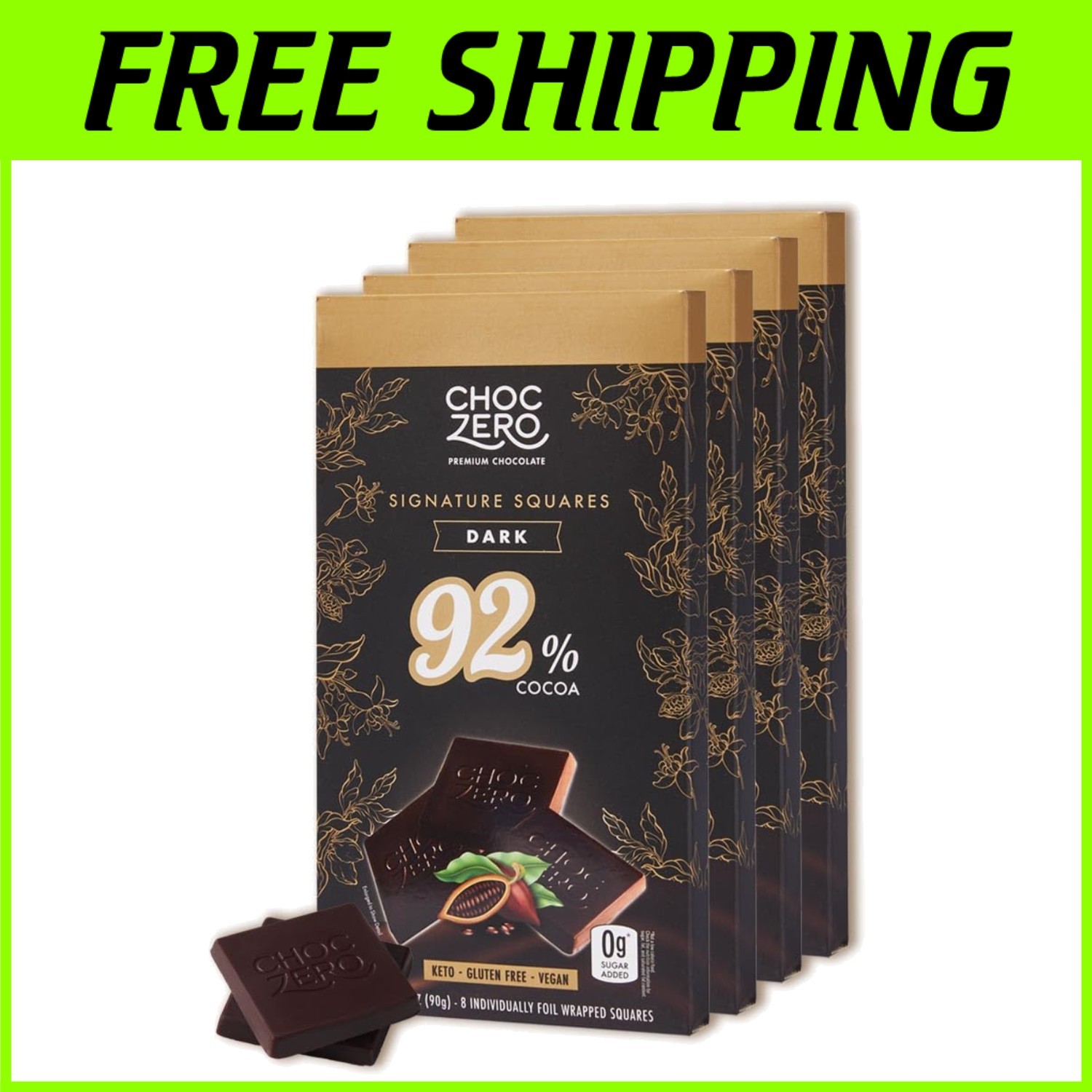 Dark Chocolate - 92% Cocoa, Sugar Free, High Fiber^ gallery