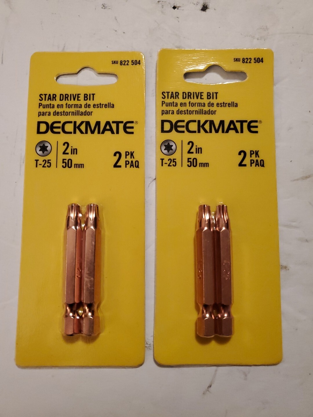2 pack Of 2) DECK MATE 2” (50mm) Star Drive Bits, T25 4 pieces gallery