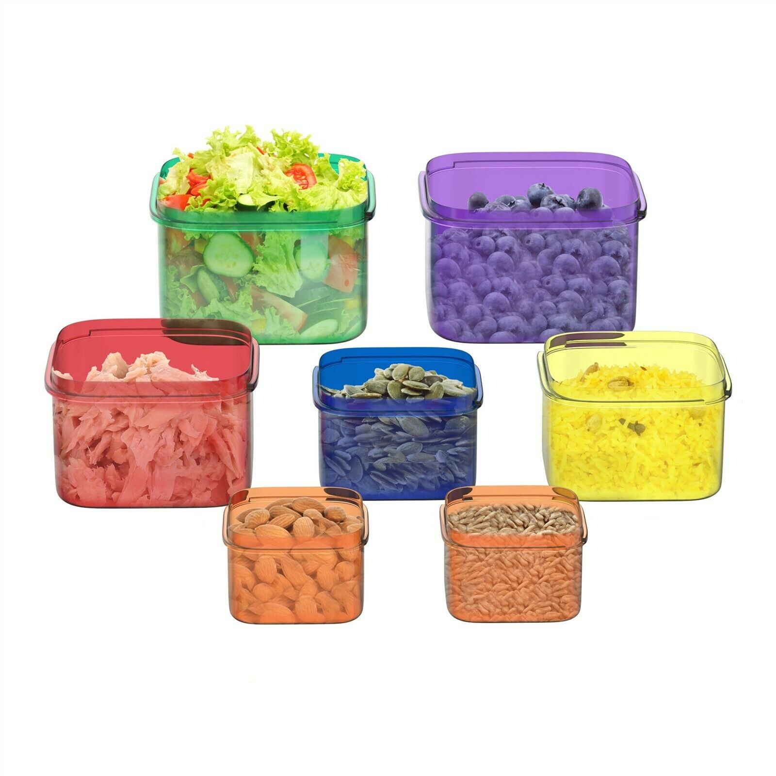 7 Pc Food Portion Control Containers for Diet and Healthy Living Beach Body gallery