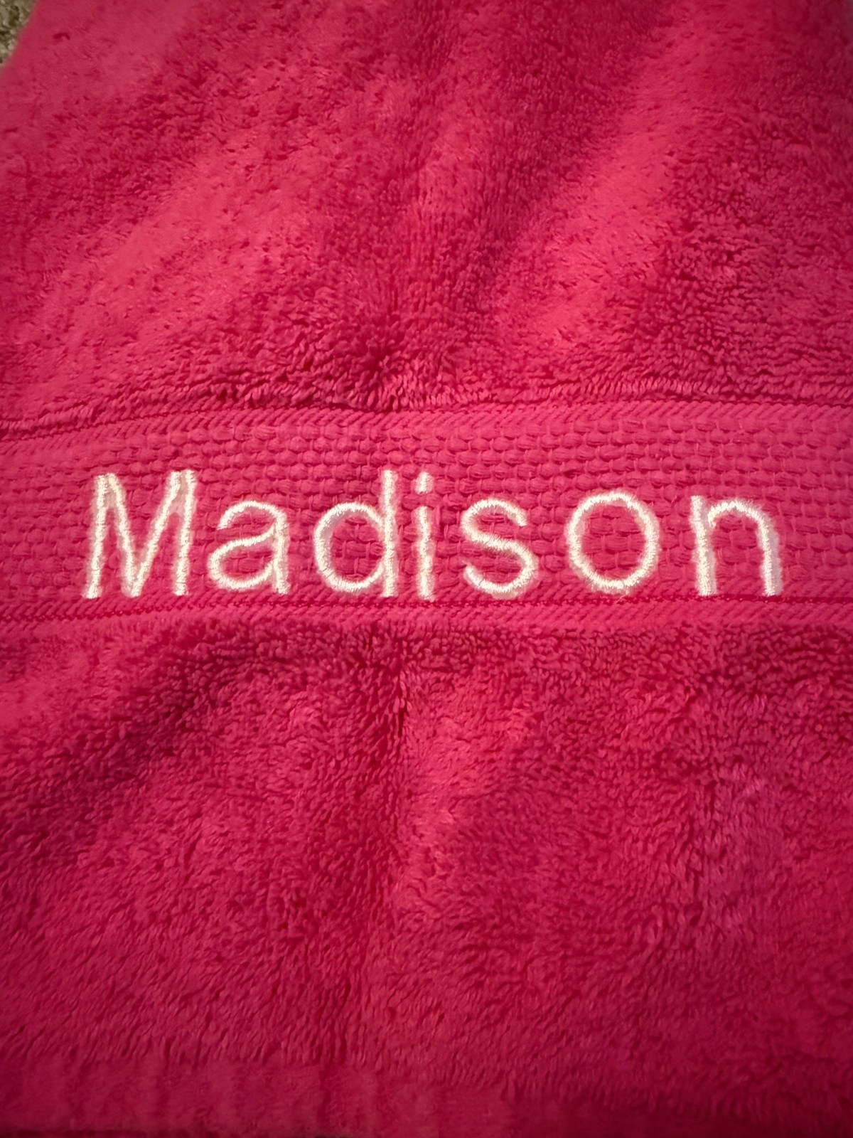 Pink Monogram Personalized Towel Madison 27x 47 Thick Heavy Soft gallery